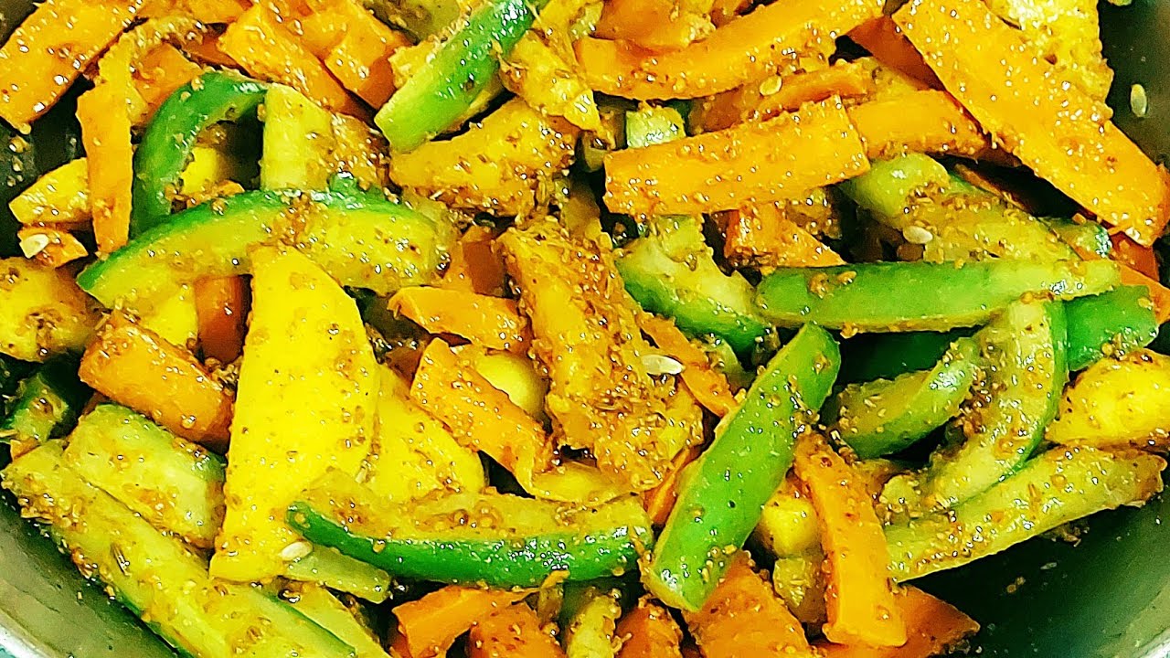 Chatpata Instant Mix Vegetables Achar Recipe In Hindi Quick And Tasty Mix Vegetable Pickle