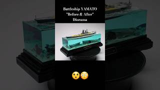 YAMATO Wreck  &quot;Before and After&quot; Diorama #shorts #diorama #resinart #yamato #epoxyart #dioramas