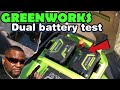 Greenworks Dual Battery 60 volt max Mower  Battery test