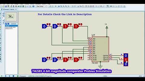 74LS84 4 bit comparator circuit in proteus