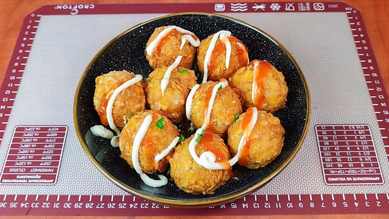 If you have 2 potato + 250 g chicken breast, make this easy ball recipe