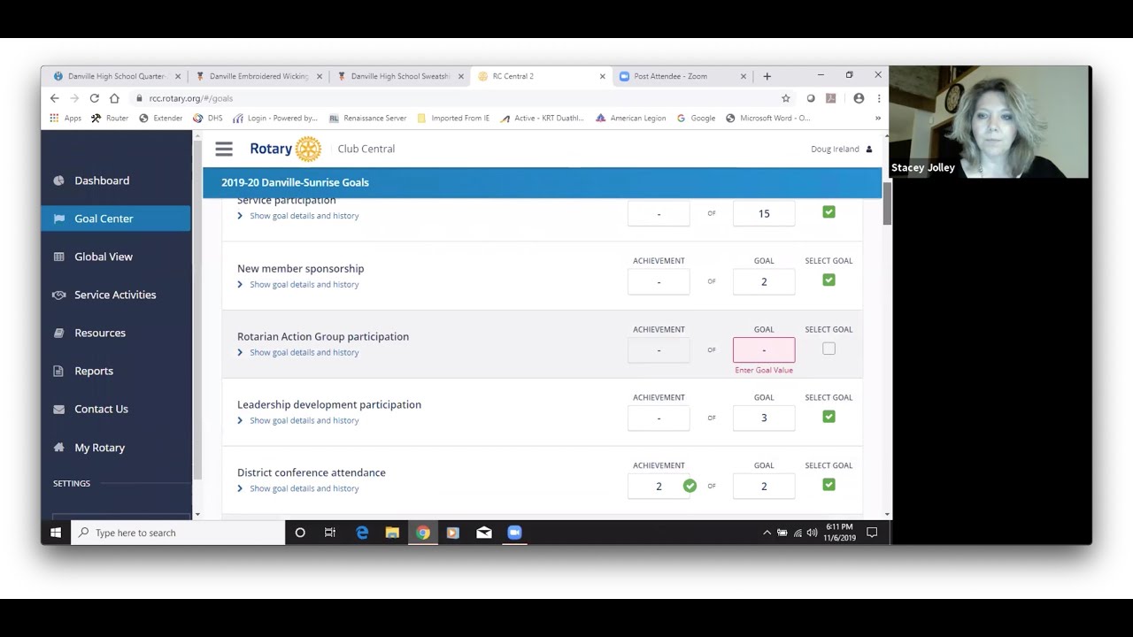 Webinar - Entering your goals in Rotary Club Central