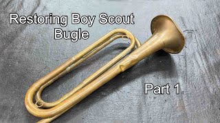 Boy Scout Bugle  Restoration Part 1 band instrument repair Wes Lee Music Repair