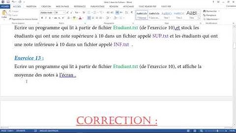 Exercice 13 dans les fichiers