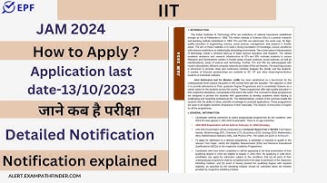 IIT JAM 2024 || HOW TO APPLY || NOTIFICATION OUT ||