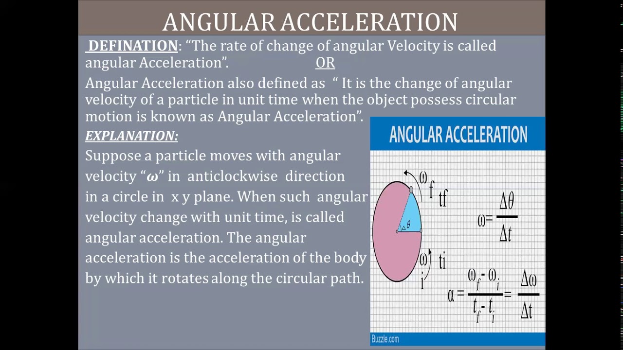 CLASS XI Chapter 04 ANGULAR ACCELERATION - YouTube