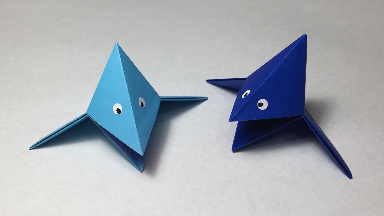 折り紙 おりがみ 簡単なパクパク キツネ の折り方 作り方 遊べる Youtube