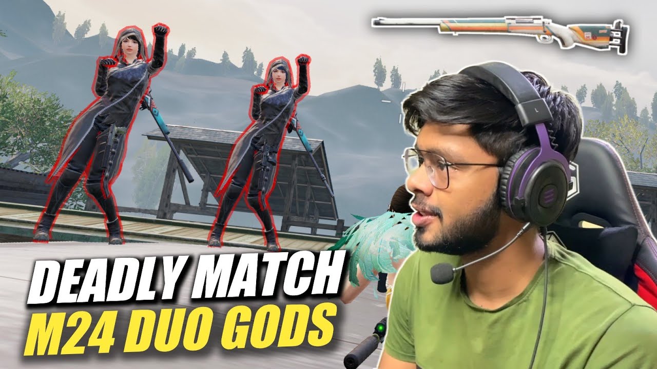 M24 ONLY SOLO VS DUO VERY INTENSE MATCH 🔥 | 1v2 M24 TDM MATCH | PUBG ...