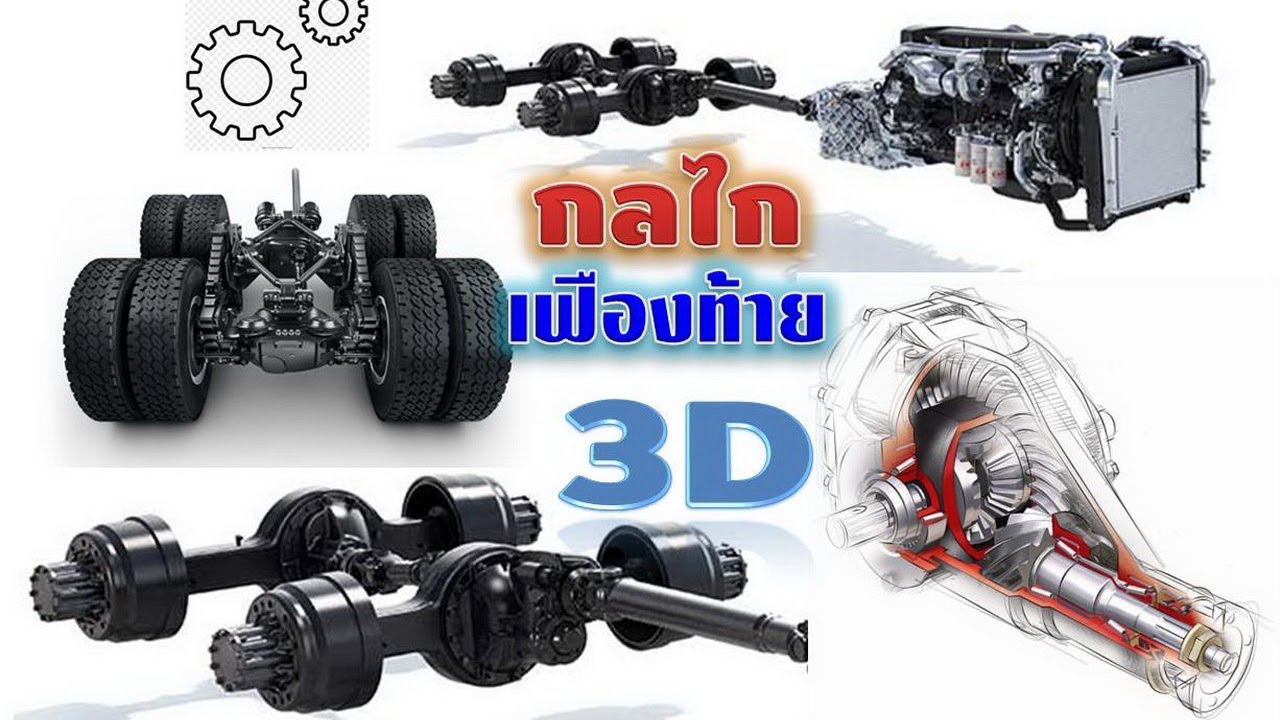 กลไกเฟืองท้ายรถบรรทุก 3D  Differential