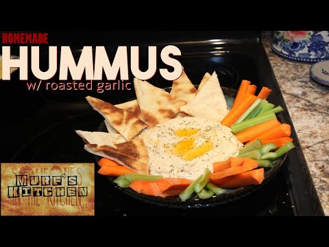 Homemade Roasted Garlic Hummus - Recipe - How to - Tips