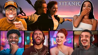 TOP "I'M FLYING" REACTIONS! *TITANIC (1997)* MOVIE REACTION COMPILATION- FIRST TIME WATCHING!