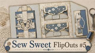Sew Sweet FlipOuts #5!  Craft Along w Pink Monarch Prints & Learn Junk Journaling Ideas as You Go!
