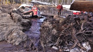 Pulling out my stuck skid steer