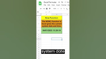 #shorts #now I Now Function in Excel I #dateandtime #datefunction #excel #excelvideos #exceltricks