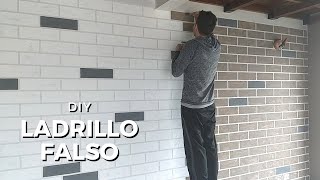 DIY faux brick wall on a budget