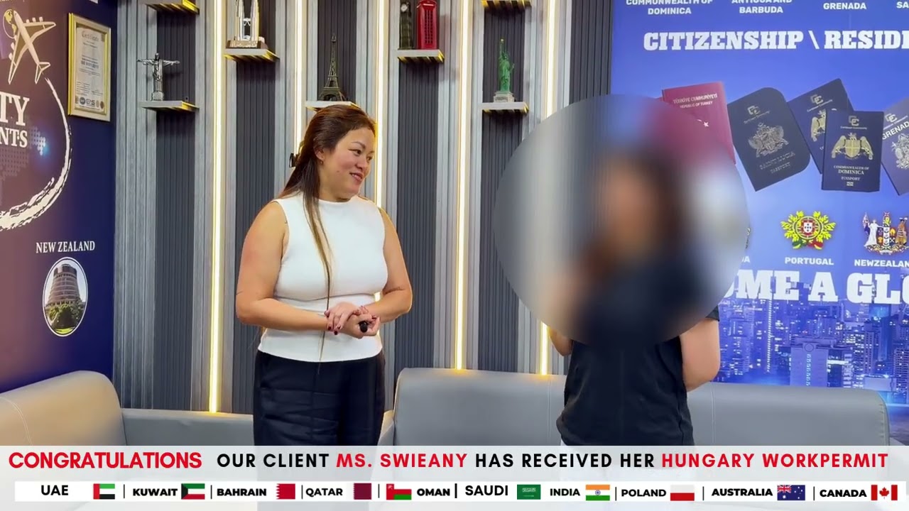 Congratulations Ms. Swieany on Receiving Your Hungary Work Permit with Trenity Consultants