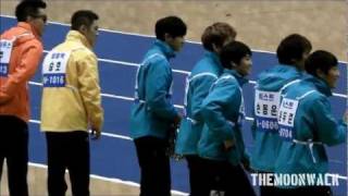 120108 Idol Star Sports Championship - BEAST's super reaction to MBLAQ Mir's fast speed
