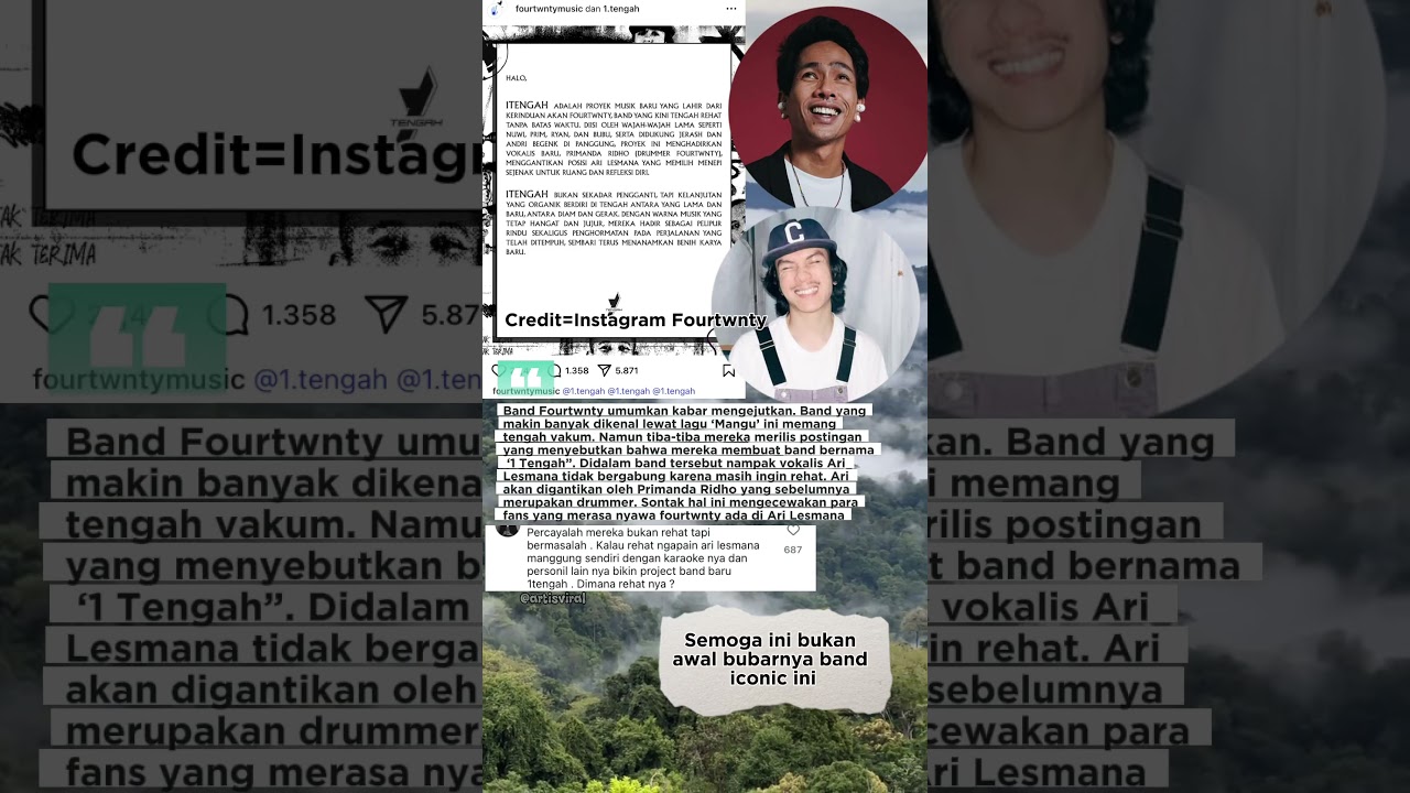 Wah band fourtwnty akan manggung tanpa vokalis lama Ari lesmana, gimana ya kira2? 