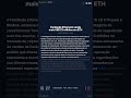 Fundação Ethereum vende mais US$ 23 milhões em ETH #shorts