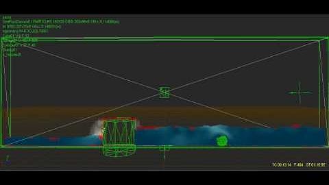RealFlow 5  Hybrid Solver ( water ,  Spray ,  Mist ). No foam...