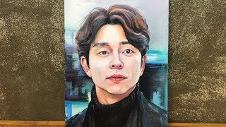 아크릴인물화그리기안내서 마무리/머리그리기/공유편/How I paint portrait with Acrylic, step3-2, Gong yoo