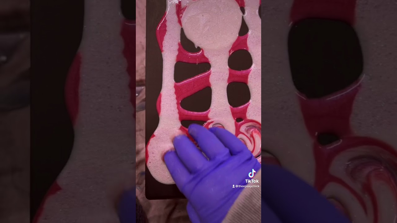 Jewelry box makeover epoxy top pink white glitter promarine supplies pearl ex pigment powders