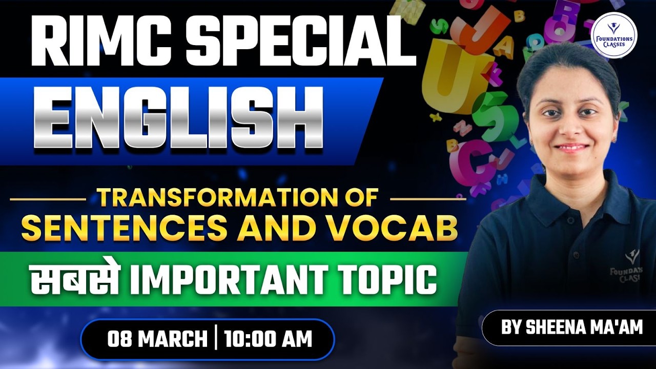 RIMC English 2026 | Transformation of Sentences & Vocabulary | Most Important Topic