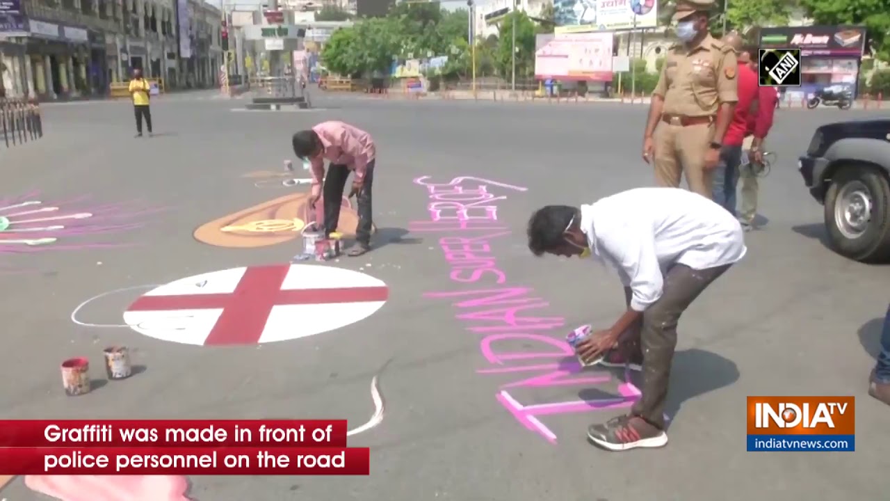 Artists applaud frontline workers through graffiti in Lucknow