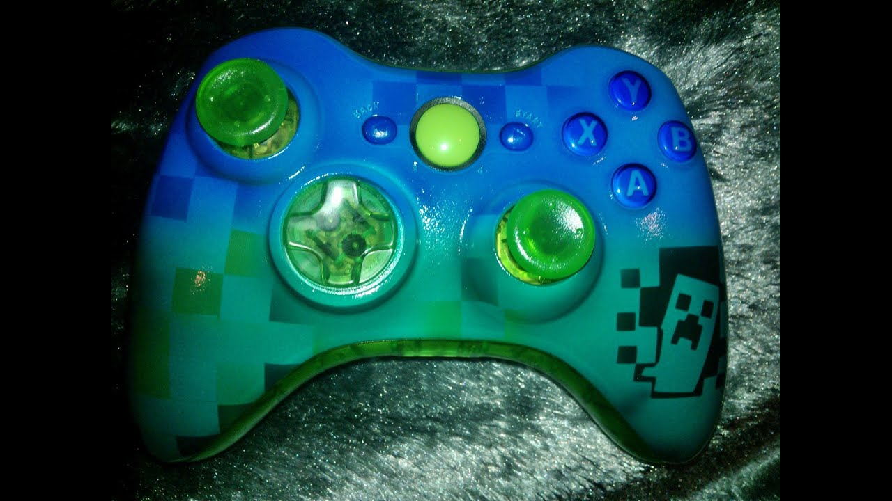 Xbox 360 Custom controller. Minecraft design - YouTube