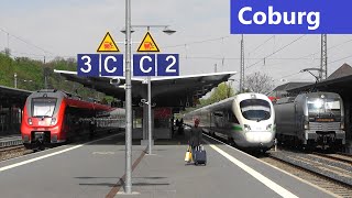 Bahnhof Coburg: ICE1706➡️Hamburg-Altona, ICE93➡️Wien Hbf, ICE1093➡️München Hbf, RE19 m. Vectron ...