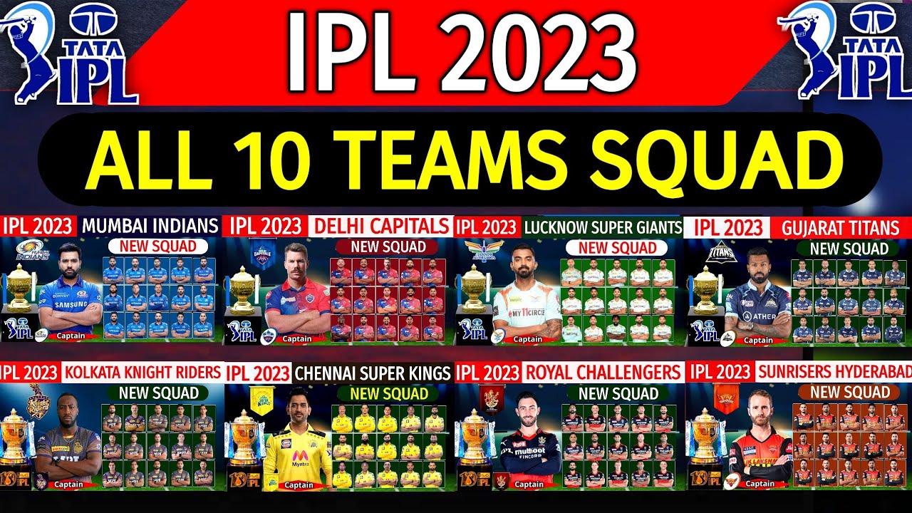 Download IPL 2023 - All Teams Squad | All 10 Teams Squad IPL 2023 | CSK, KKR, RCB, MI, GT, RR, Squad IPL 2023