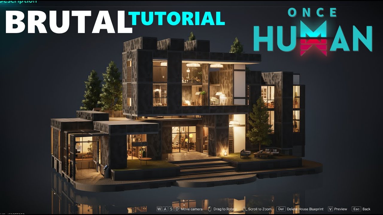once-human-base-design-speed-build-brutal-modern-house-youtube