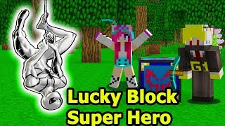 THỬ THÁCH ONE VÀ NOOB YETI ĐẬP LUCKY BLOCK SUPER HERO NGƯỜI NHỆN TRONG MINECRAFT