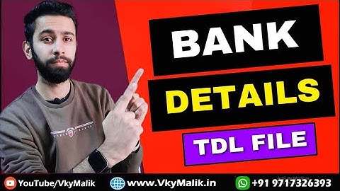 Bank Account Details TDL File in Tally Prime | Tally Prime All TDL File Free Download | Free TDL