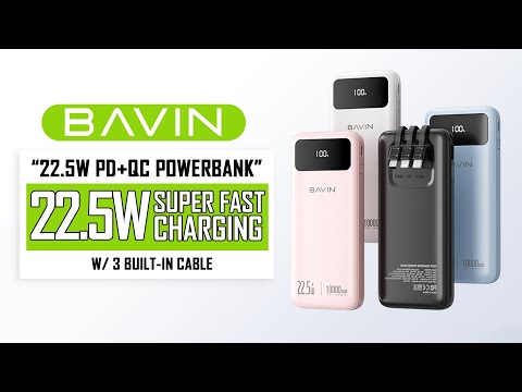 BAVIN PC1072 10000mAh / PC1102 20000mAh 22.5W Powerbank Fast Charging w/LED Display for iP 16 Series