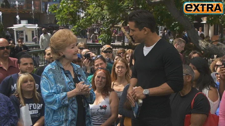 Debbie Reynolds Cuddles with Mario at The Grove!
