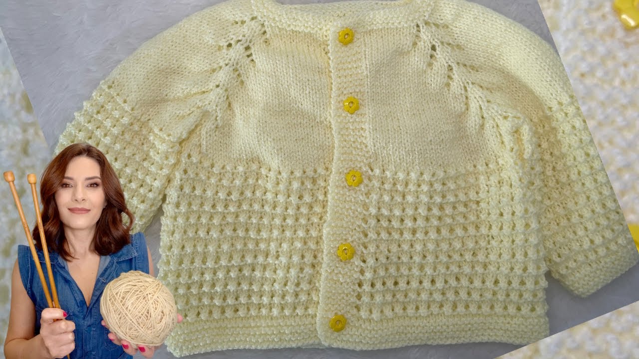 CASAQUINHO DE TRICÔ PARA BEBÊ -PONTO FURADINHO