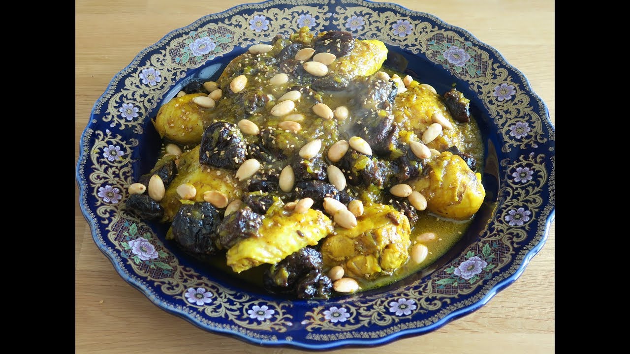 Recette 104 Tajine de Poulet Aux Pruneaux et Aux Amandes FACILE / Chicken & Prunes Morrocan