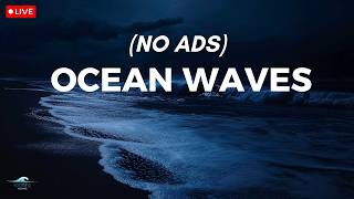 🔴 Dark Ocean for Deep Sleep |  Ocean Waves Sounds To Ultimate Sleep Therapy of Soothing Dark Night