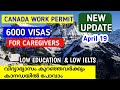 വിദ്യാഭ്യാസം കുറഞ്ഞവർക്കും കാനഡയിൽ പോവാം | canada work permit latest news for caregivers | low IELTS