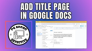 How to Add Title Page in Google Docs