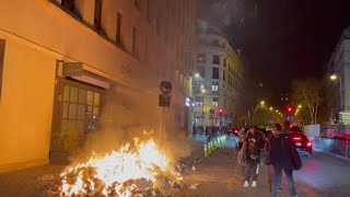 Garbage fire in Paris as demonstrators protest against Macron's imposed French pension reform | AFP