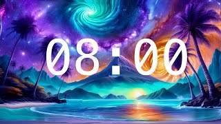 8 Minute Galaxy Timer | Calming Music and Ocean Ambience