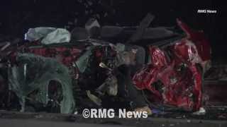 Two people injured in a head-on collision on Pacific Coast Highway in Malibu , California.