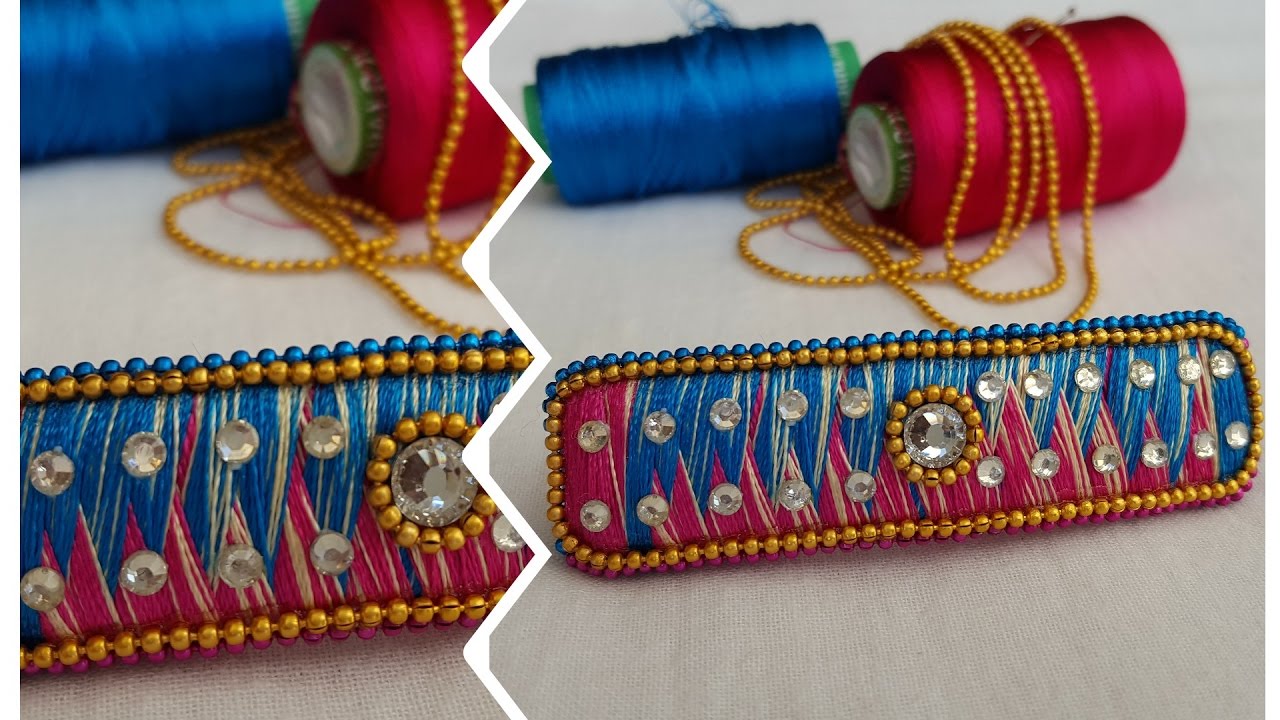 How To Make Old Hair Clip Into New In Silk Thread How To Make Old Hair Clip Into New In Silk Thread Designer Diy