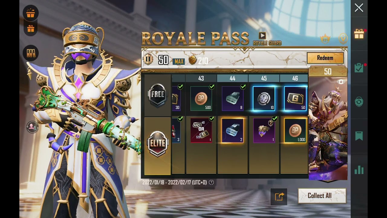 Buying PUBG mobile M7 Royal Pass on last date and collecting all rewards