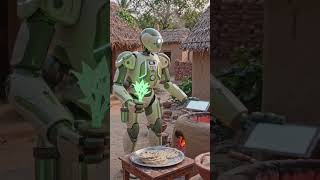 Robot making roti in village on a tandoor oven #reels #viral #robot #shorts #villagelife #trending