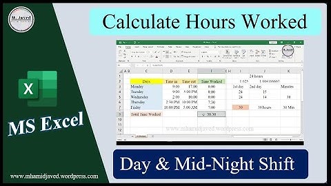 MS Excel | Calculate Hours Worked in Excel with Different Time Formatting