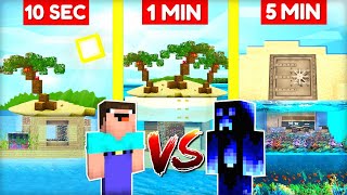 NOOB vs. PRO STAVÍ DŮM POD VODOU za 10 SEC / 1 MIN / 5 MIN v Minecraftu! 🐟