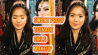 TEENAGERS Summer Sweat-Proof Makeup Tutorial/ Makeup Tutorial For Beginners/Easy& Simple PartyMakeup